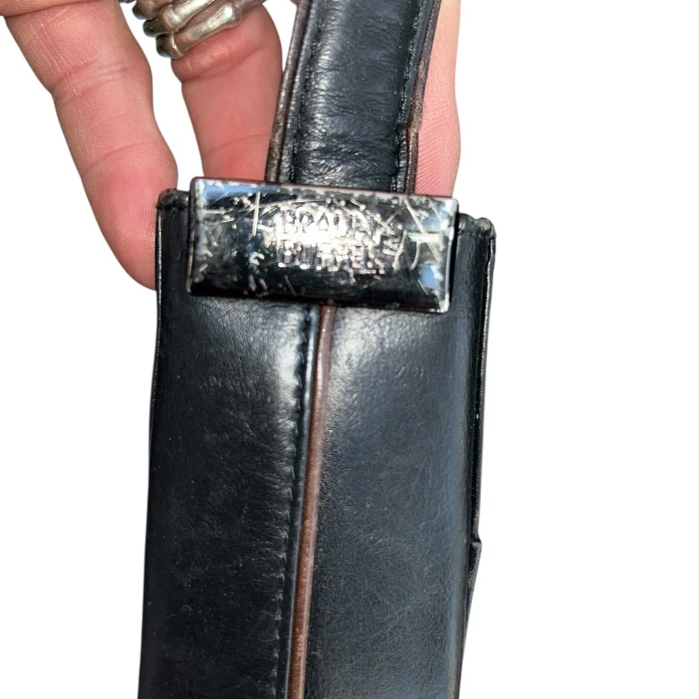Braun Buffel Germany vintage black leather shoulder hand bag purse $700